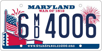 MD license plate 6MD4006