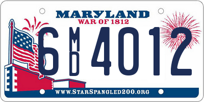 MD license plate 6MD4012