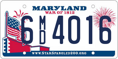 MD license plate 6MD4016