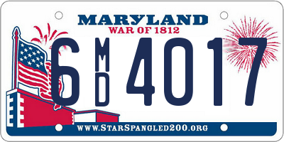 MD license plate 6MD4017