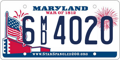 MD license plate 6MD4020