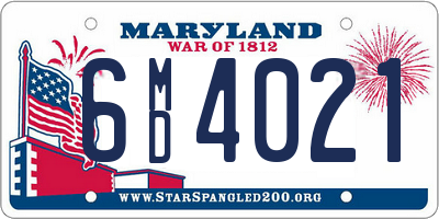 MD license plate 6MD4021