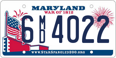 MD license plate 6MD4022