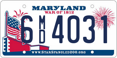 MD license plate 6MD4031