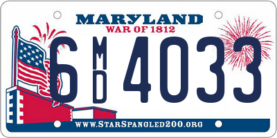 MD license plate 6MD4033