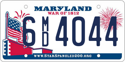 MD license plate 6MD4044