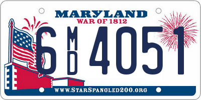 MD license plate 6MD4051