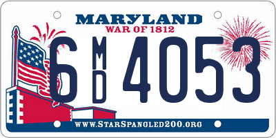 MD license plate 6MD4053