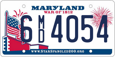 MD license plate 6MD4054
