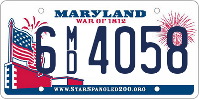 MD license plate 6MD4058