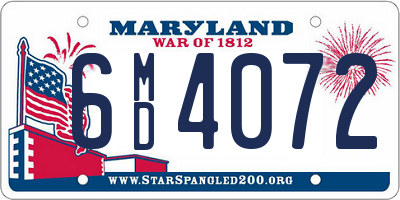 MD license plate 6MD4072