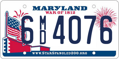 MD license plate 6MD4076