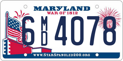 MD license plate 6MD4078