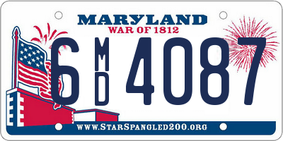 MD license plate 6MD4087