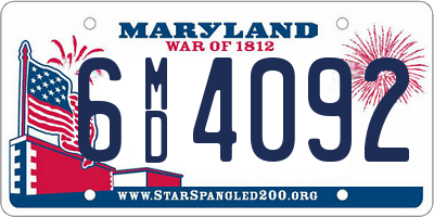 MD license plate 6MD4092