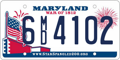 MD license plate 6MD4102