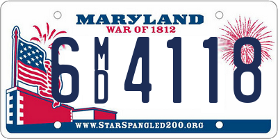 MD license plate 6MD4118