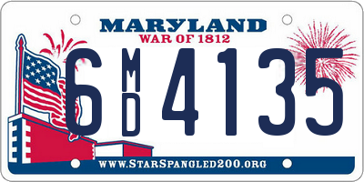 MD license plate 6MD4135