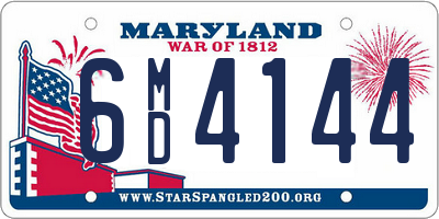 MD license plate 6MD4144