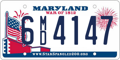 MD license plate 6MD4147