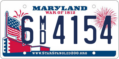 MD license plate 6MD4154