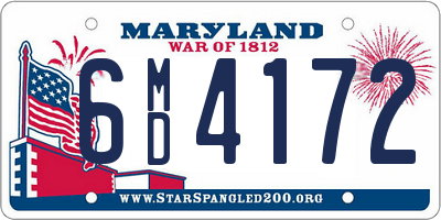 MD license plate 6MD4172