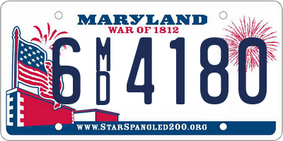 MD license plate 6MD4180