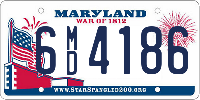 MD license plate 6MD4186