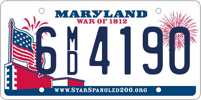 MD license plate 6MD4190