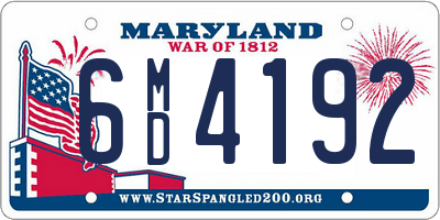 MD license plate 6MD4192