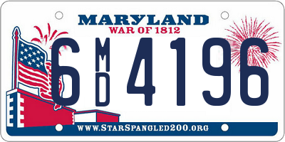 MD license plate 6MD4196