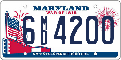 MD license plate 6MD4200