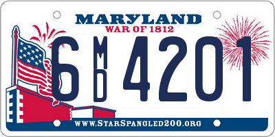 MD license plate 6MD4201