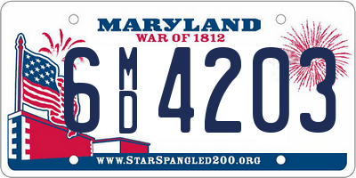 MD license plate 6MD4203