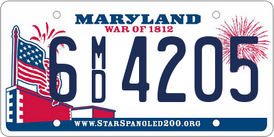 MD license plate 6MD4205