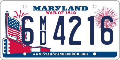 MD license plate 6MD4216