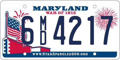 MD license plate 6MD4217