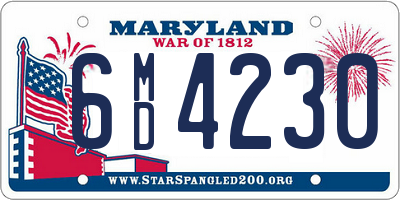 MD license plate 6MD4230