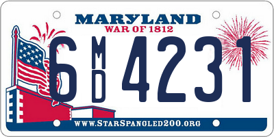 MD license plate 6MD4231