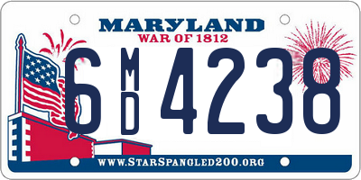 MD license plate 6MD4238