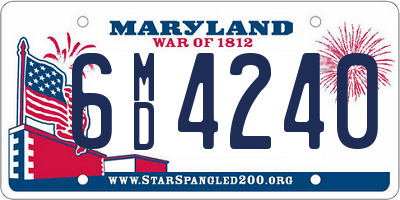 MD license plate 6MD4240