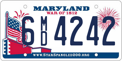 MD license plate 6MD4242