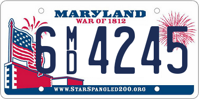 MD license plate 6MD4245