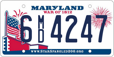 MD license plate 6MD4247