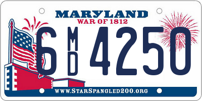 MD license plate 6MD4250