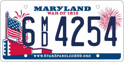 MD license plate 6MD4254