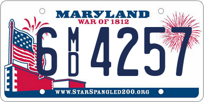 MD license plate 6MD4257