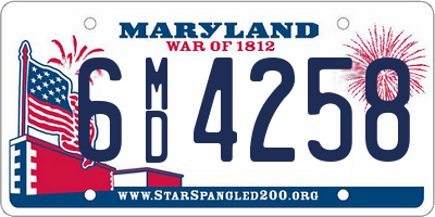 MD license plate 6MD4258