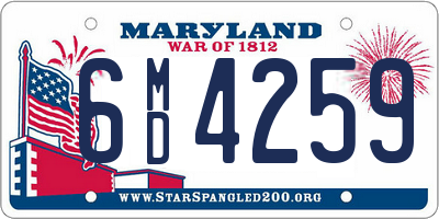 MD license plate 6MD4259