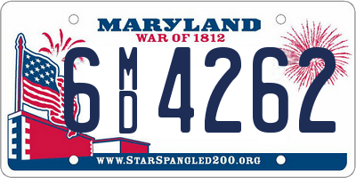 MD license plate 6MD4262